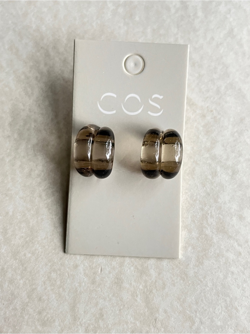 COS Smoky Brown Hoop Resin Earrings